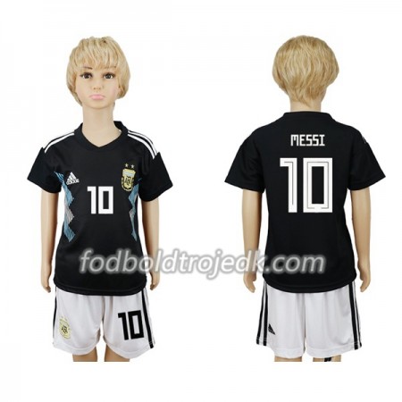 Argentina VM 2018 Messi 10 Børn Udebane - Fodboldtrøjer(S/S)